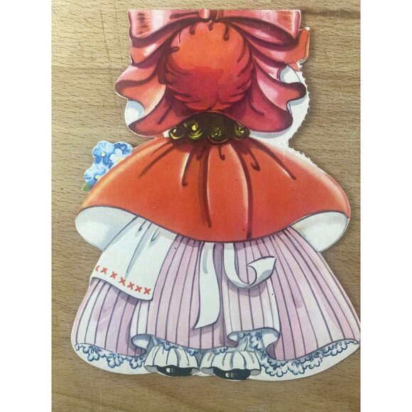 Vintage 1949 Little Red Riding Hood Die-Cut Card By American Greetings - Picture 5 of 5